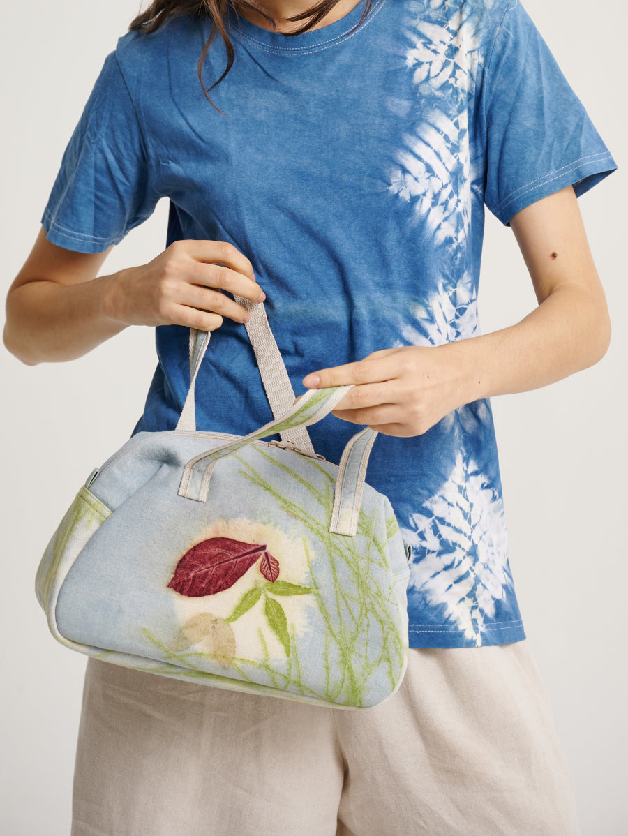 Handbag Blue Dye Eco Print Flower