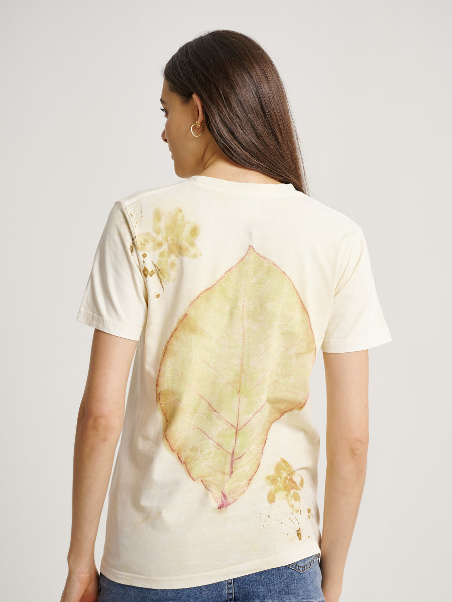Jati Focus Pattern Eco Print Short Sleeves T-shirt