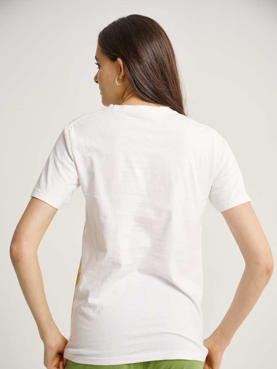 Brown Leaves In Rows Pattern Eco Print Short Sleeves T-shirt