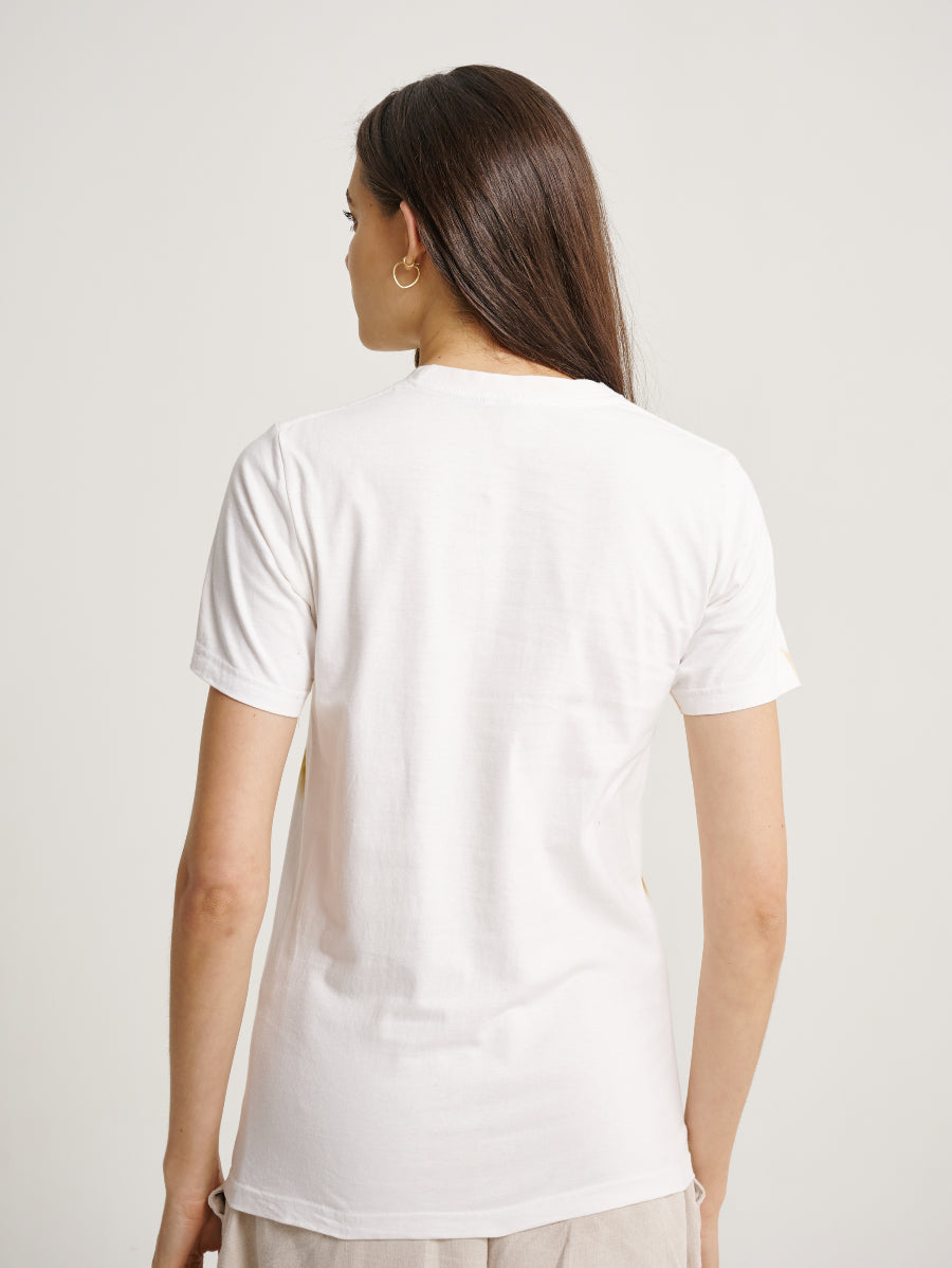 Brown Leaves Scattered Base Pattern Eco Print Short Sleeves T-shirt