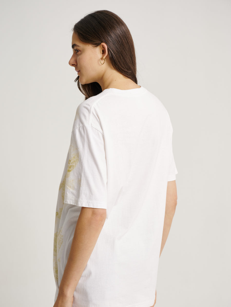 Minimal Eco Print Ferns Plant Feather Pattern Short Sleeves T-shirt