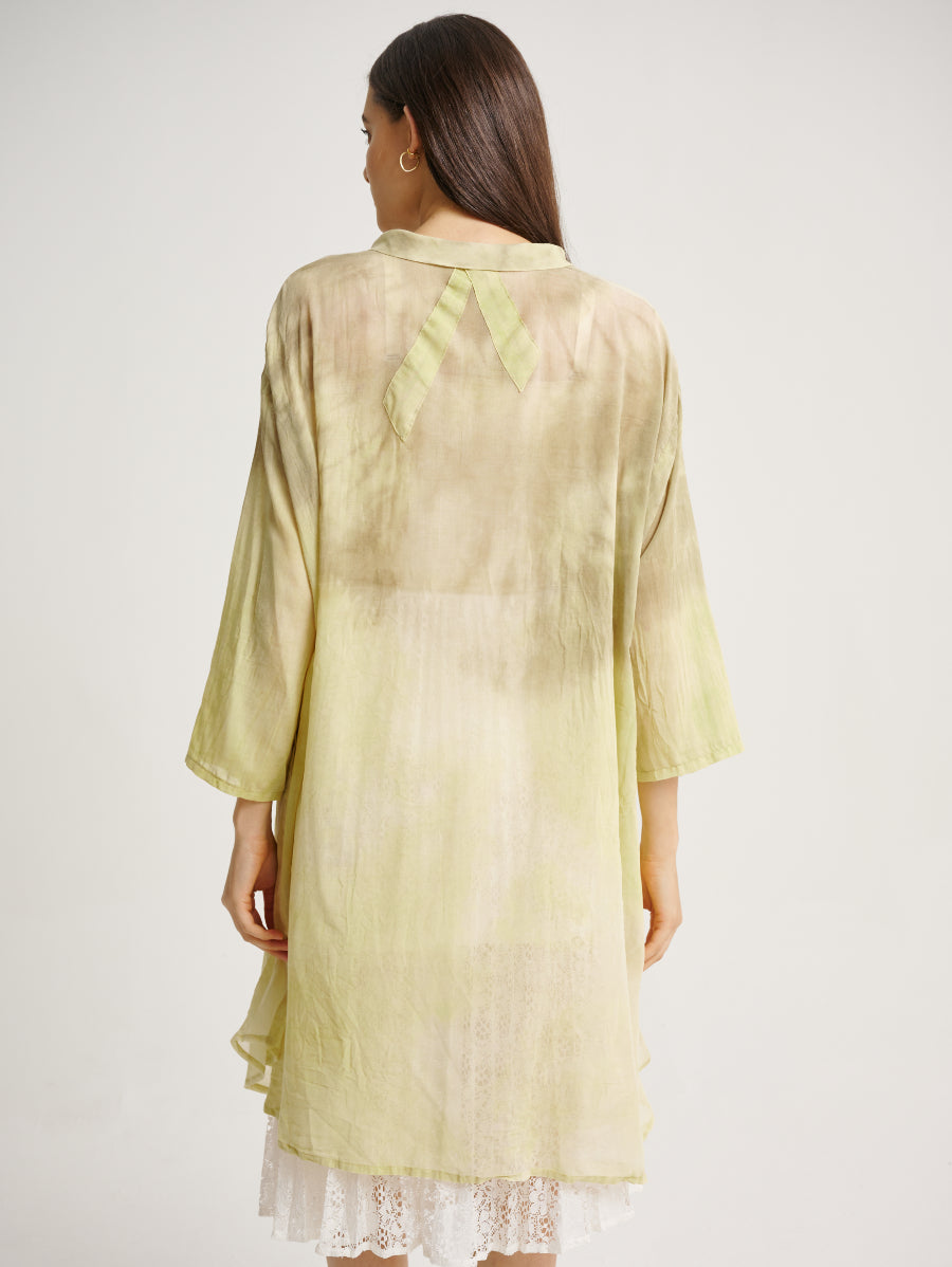 Green Tie Dye Mango Plant Dress