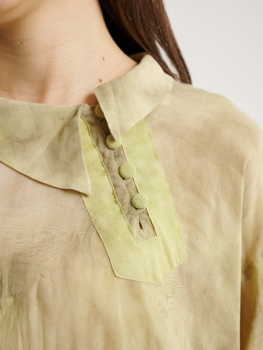 Green Tie Dye Mango Plant Dress