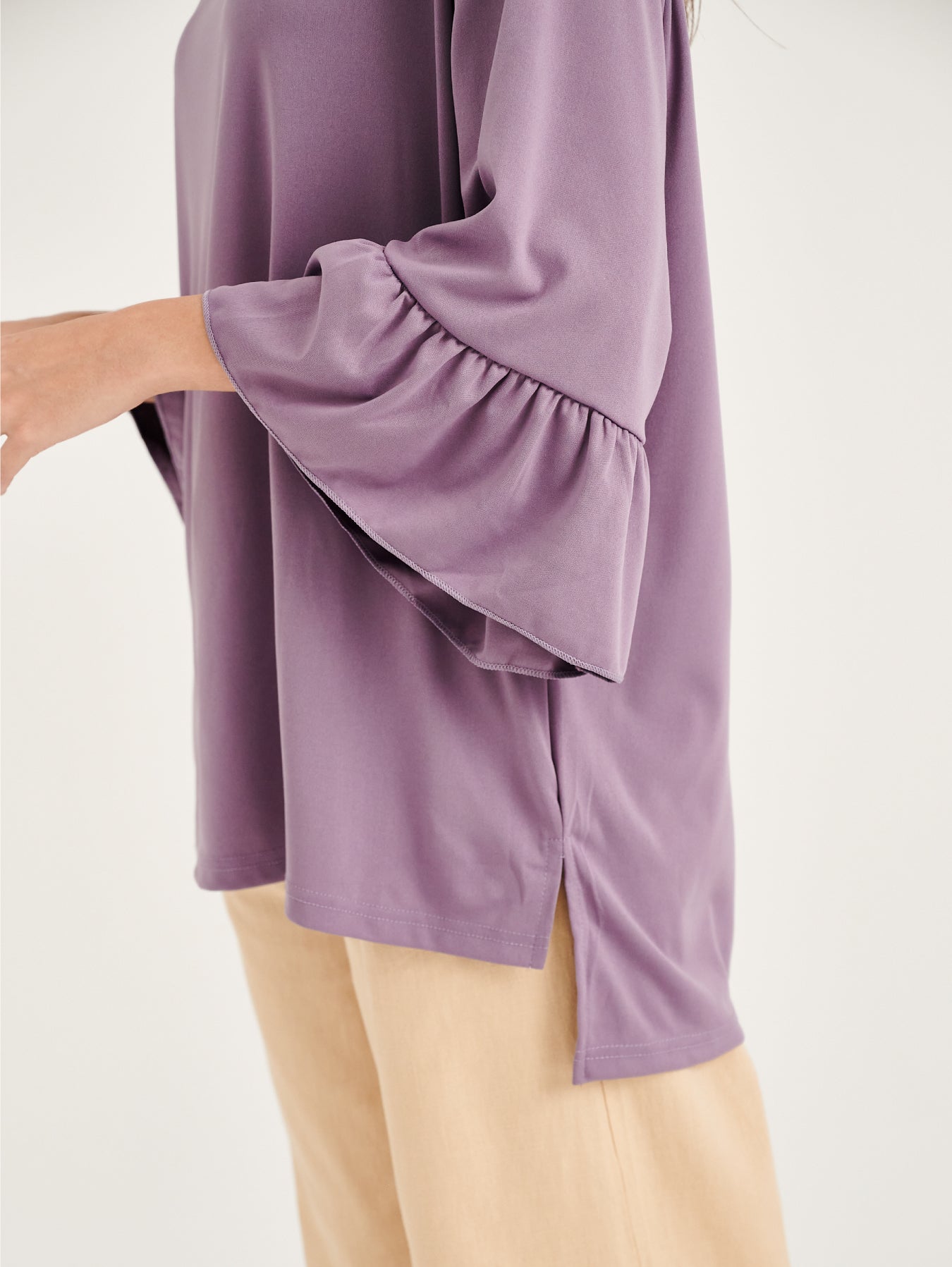 Purple Puff Sleeves Blouse