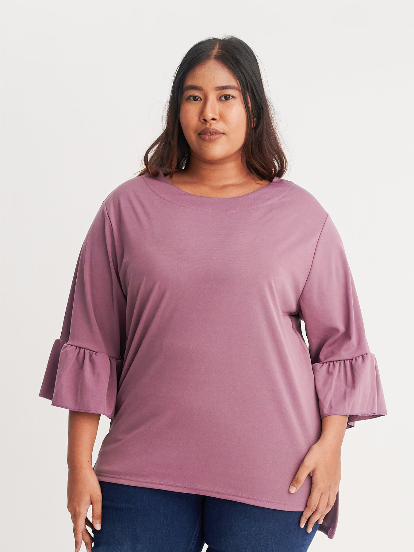 Purple Puff Sleeves Blouse