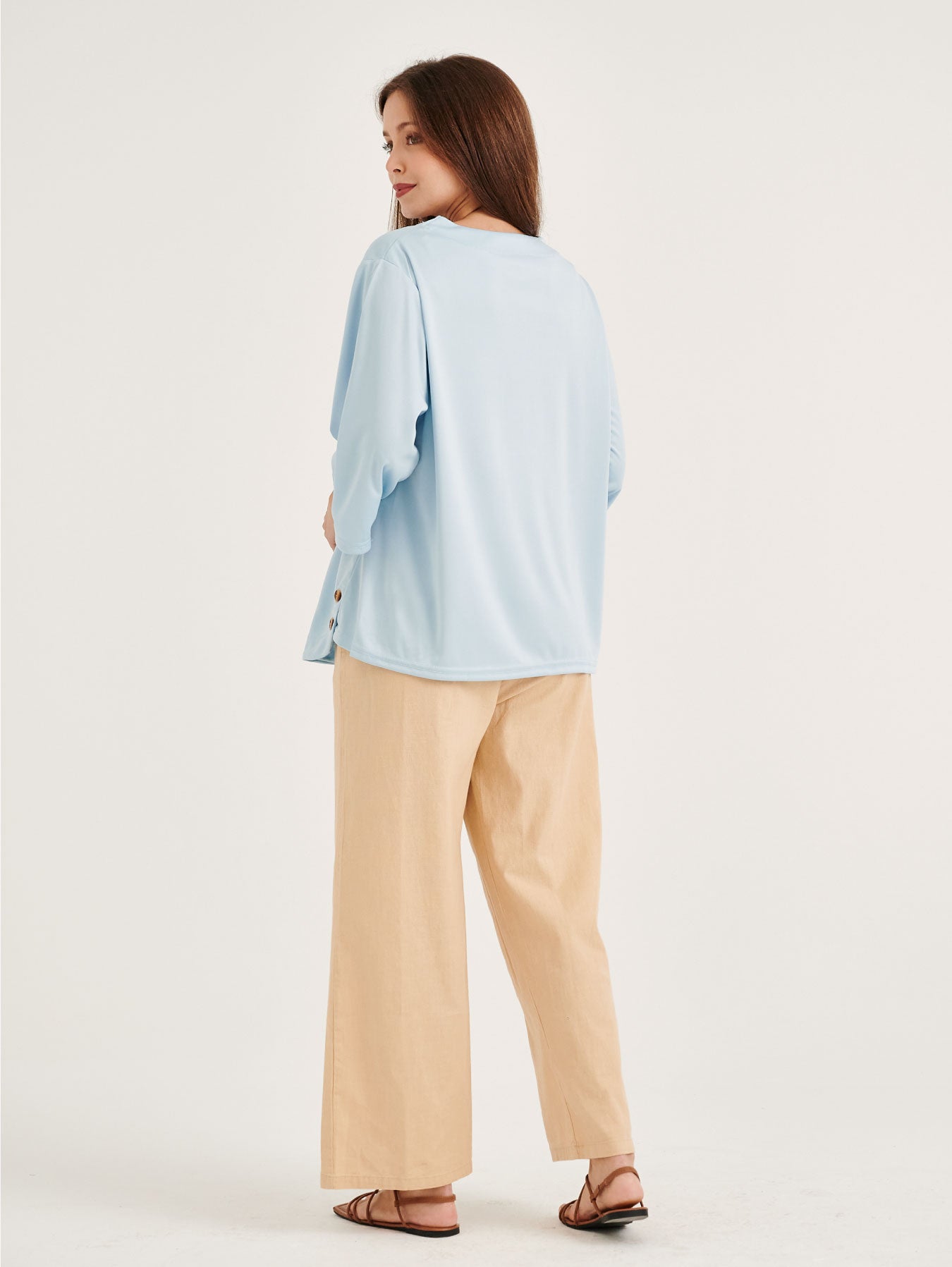 Sky Blue Button Blouse
