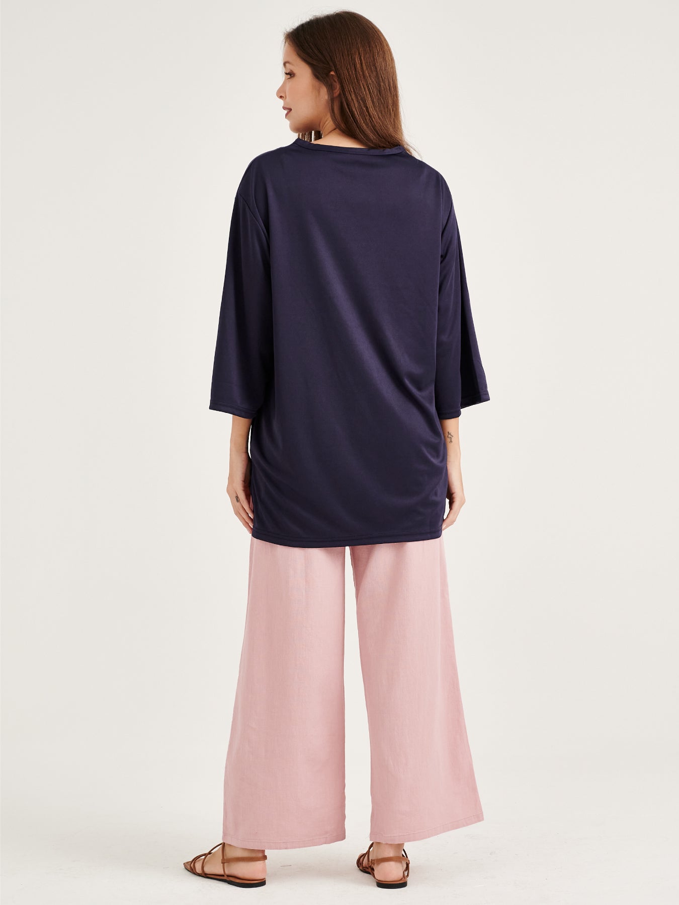 Navy Embroidery Blouse
