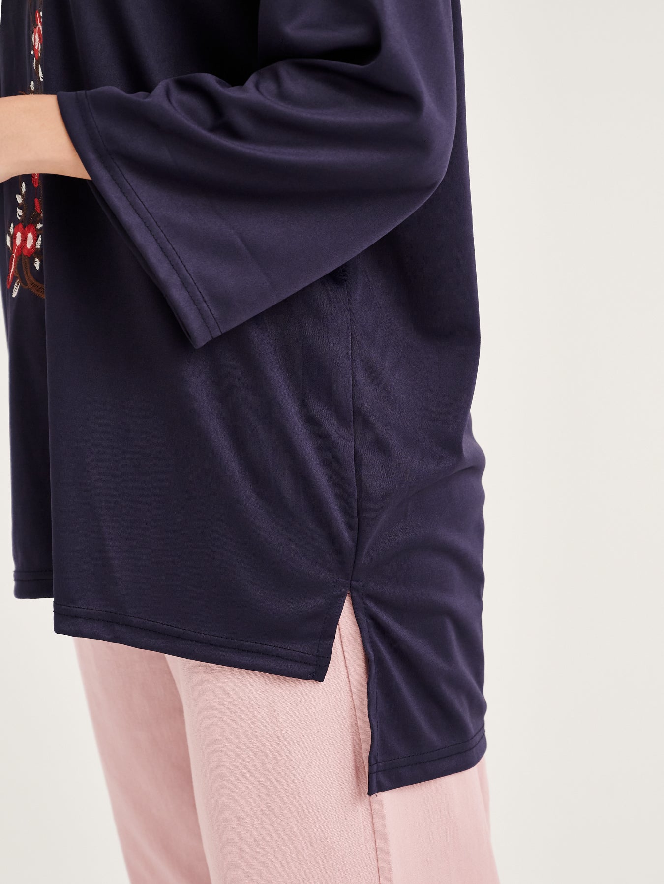Navy Embroidery Blouse