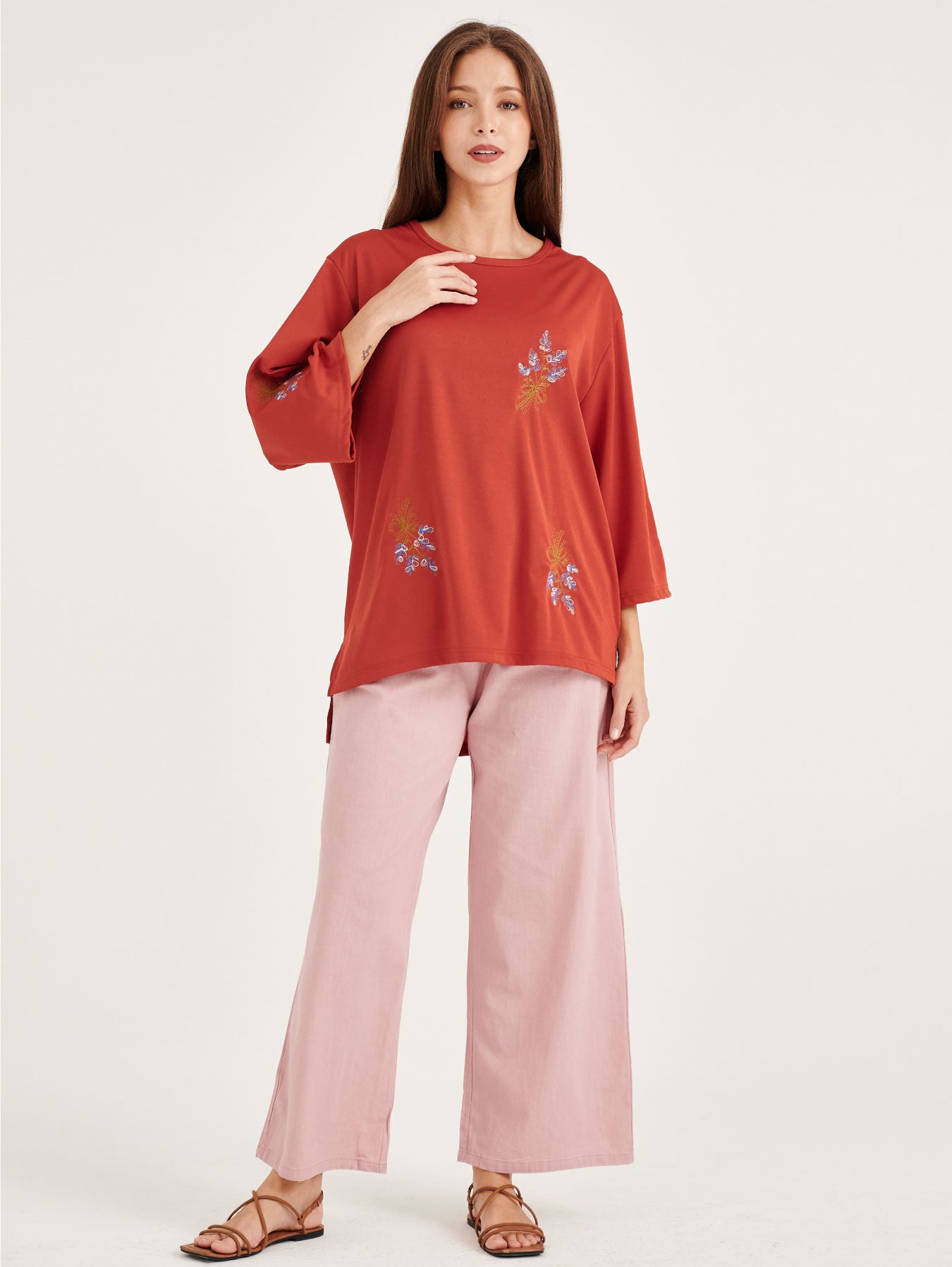 Red Embroidery Blouse