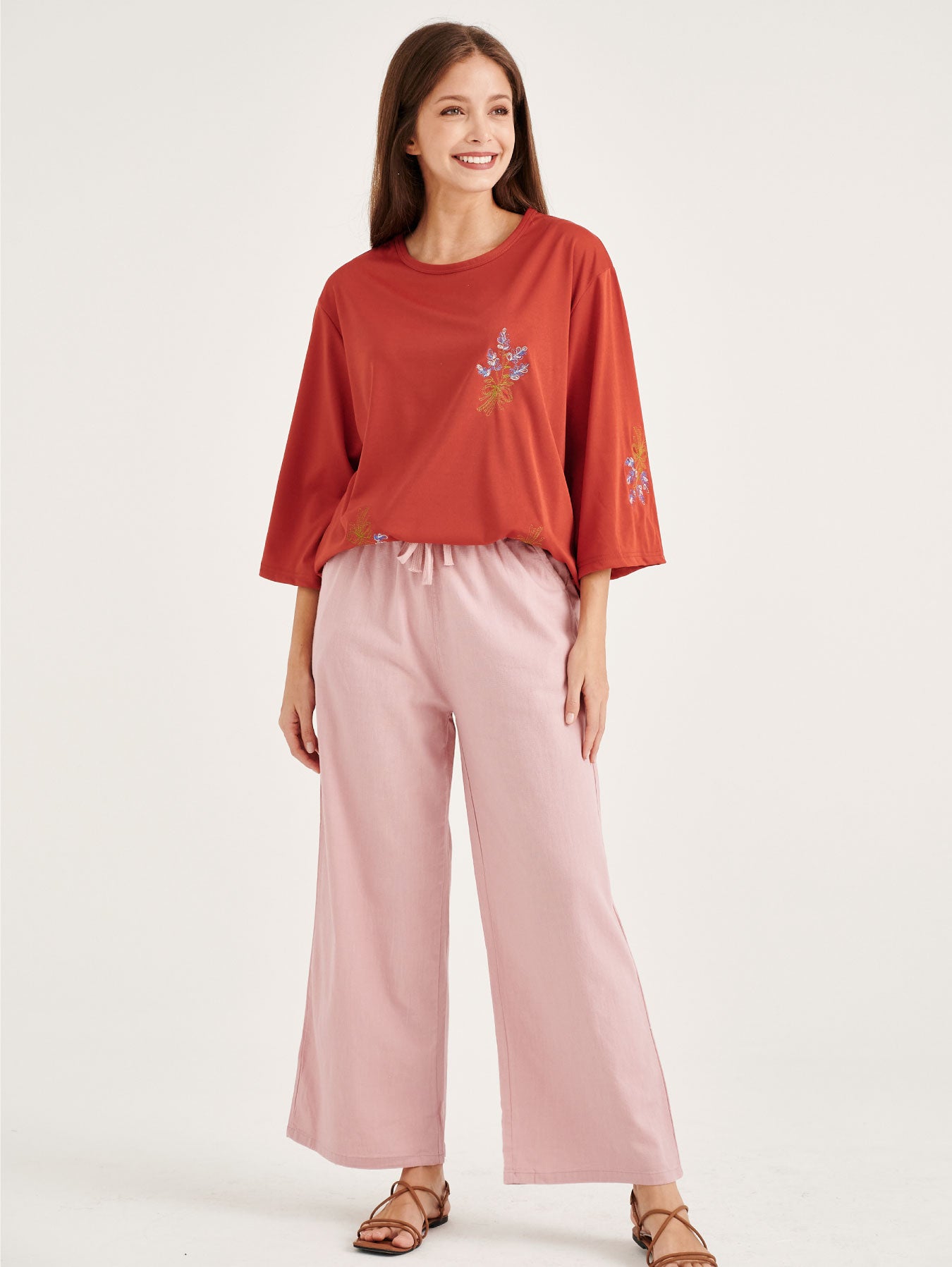 Red Embroidery Blouse
