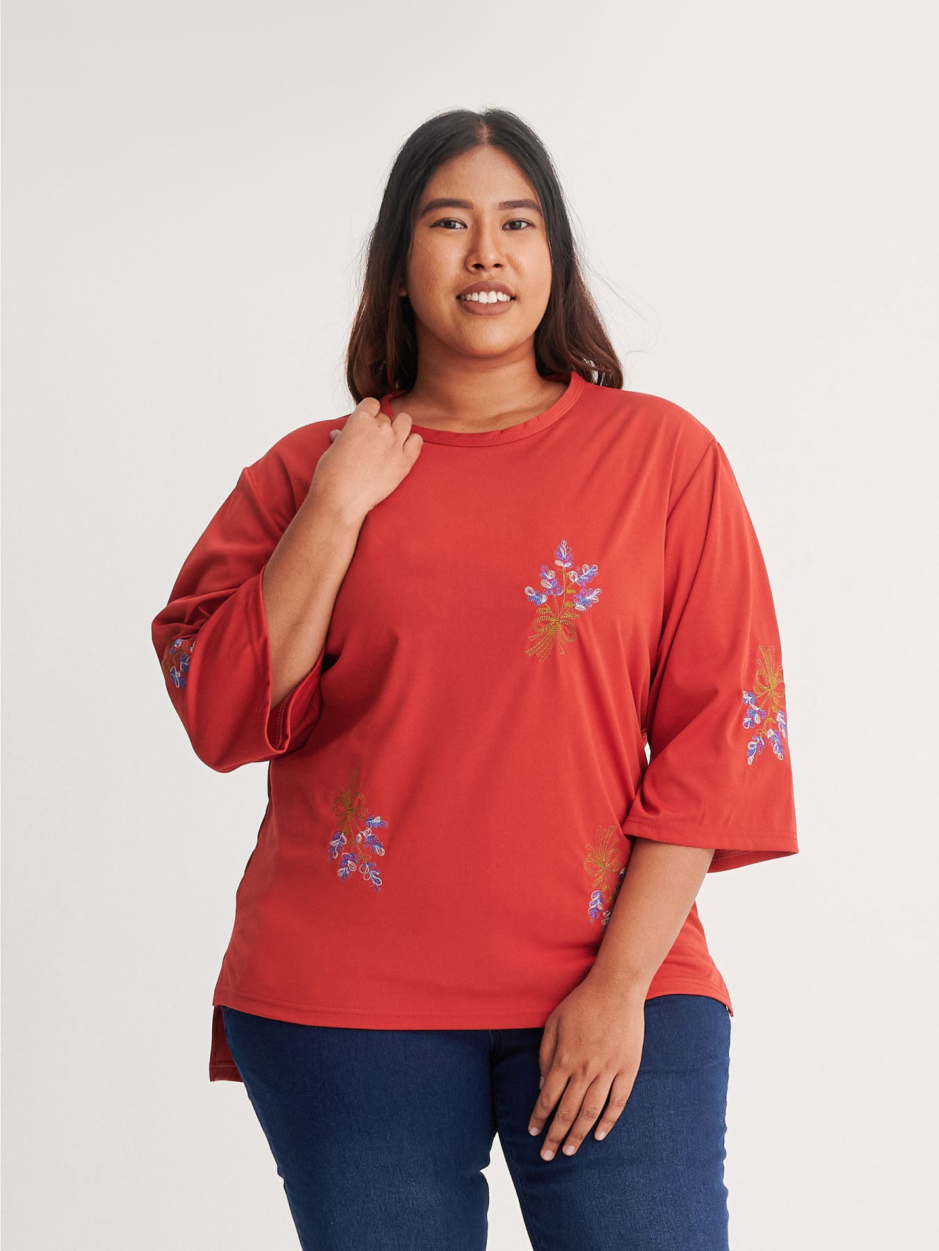 Red Embroidery Blouse
