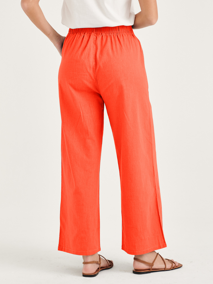 Red Sofea Cotton Linen Pants