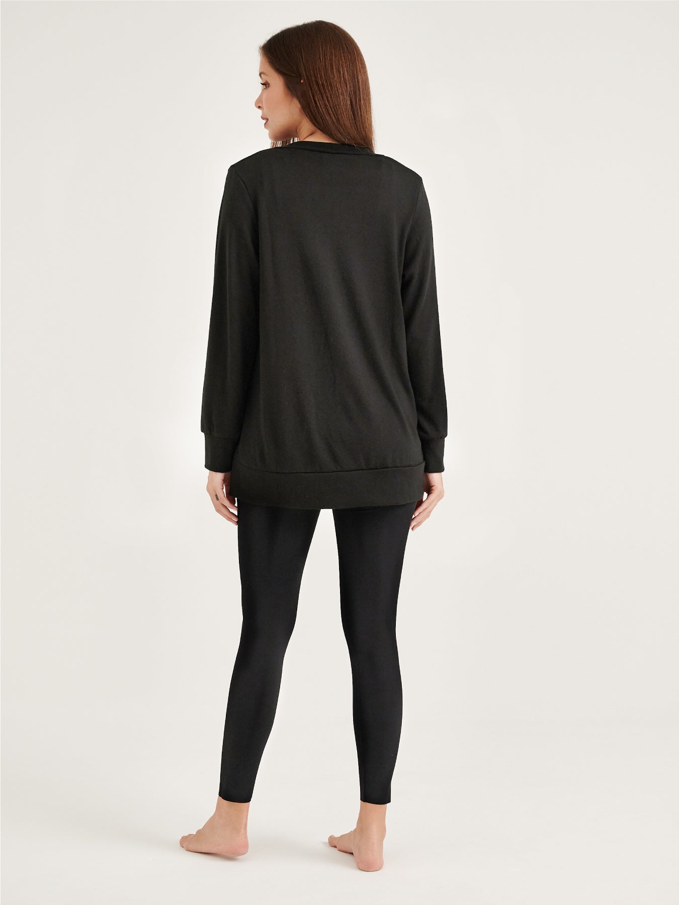 Black Ribbed Button Up Dropped Shoulder Cardigan