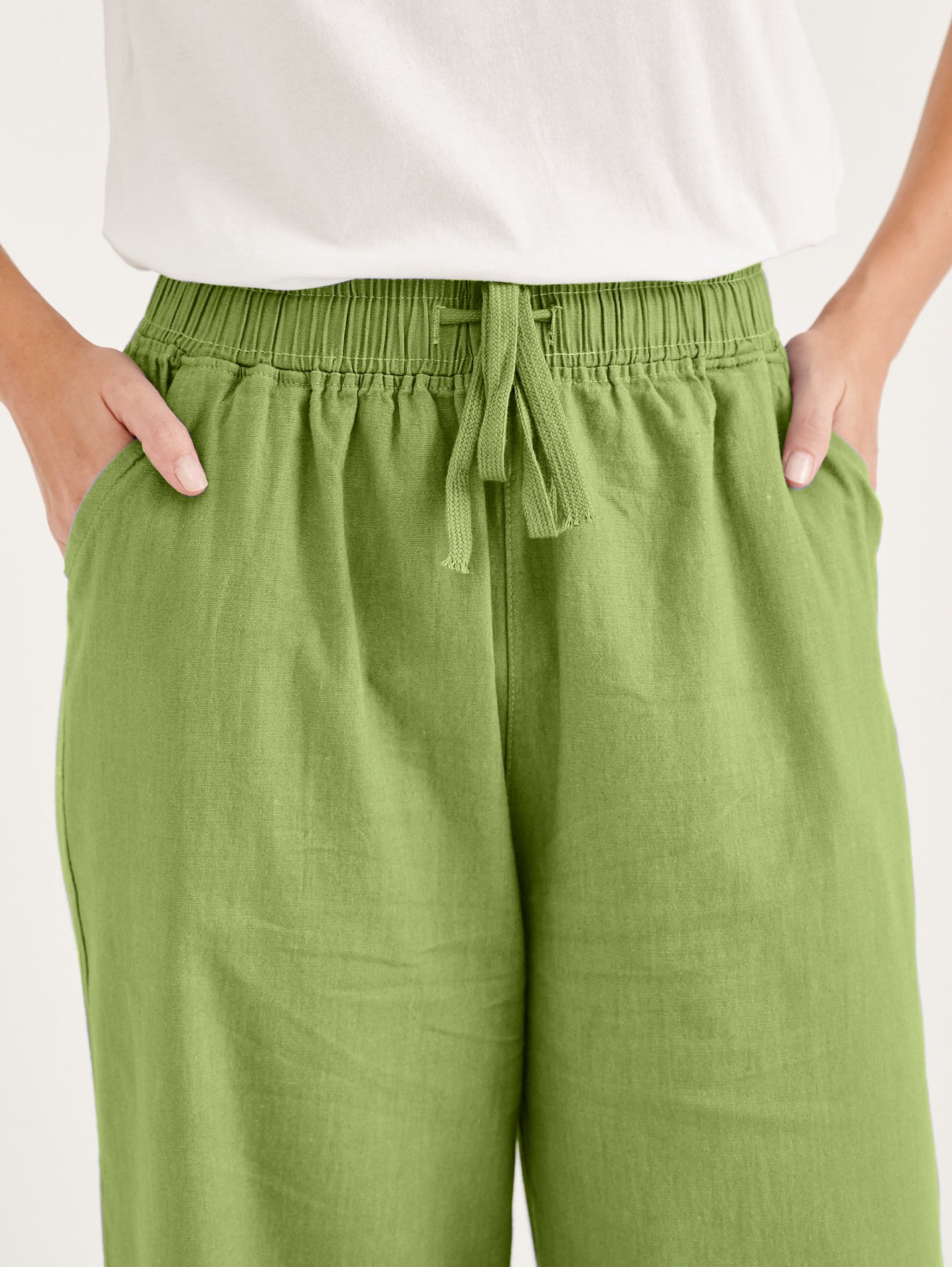 Green Sofea Cotton Linen Pants