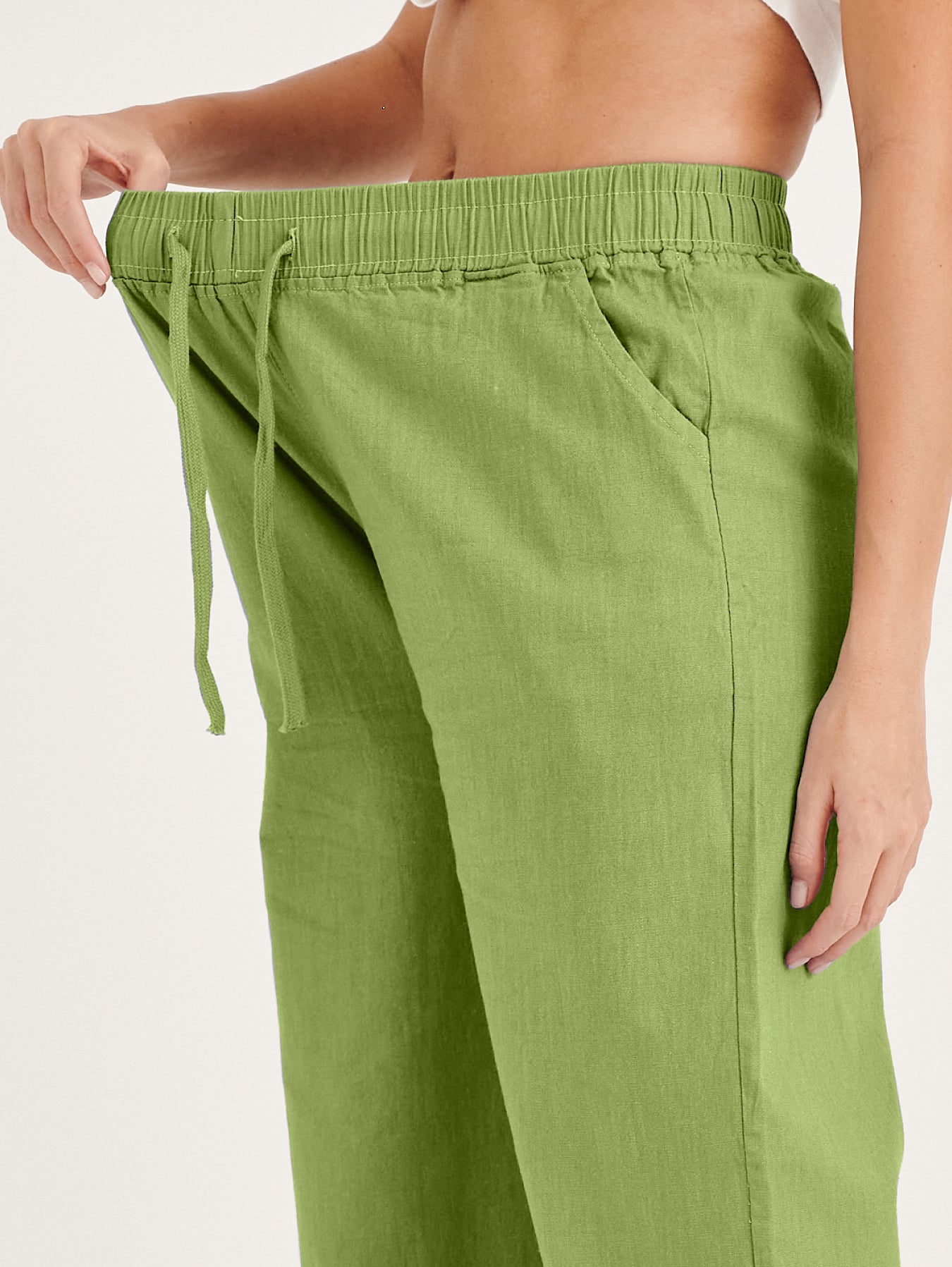Green Sofea Cotton Linen Pants