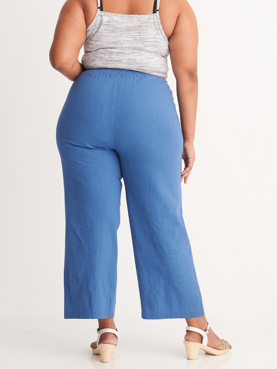 Blue Sofea Cotton Linen Pants