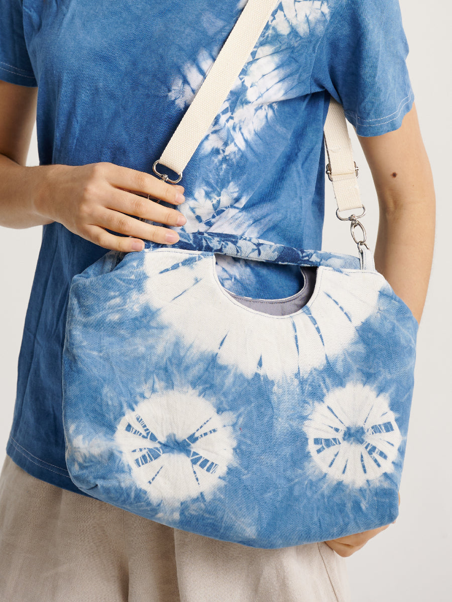 Office Bag Blue Dye Web Pattern