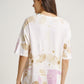 Big Leaves Jati Plant Scattered Pattern Eco Print Short Sleeve T-shirt