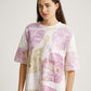Big Leaves Jati Plant Scattered Pattern Eco Print Short Sleeve T-shirt