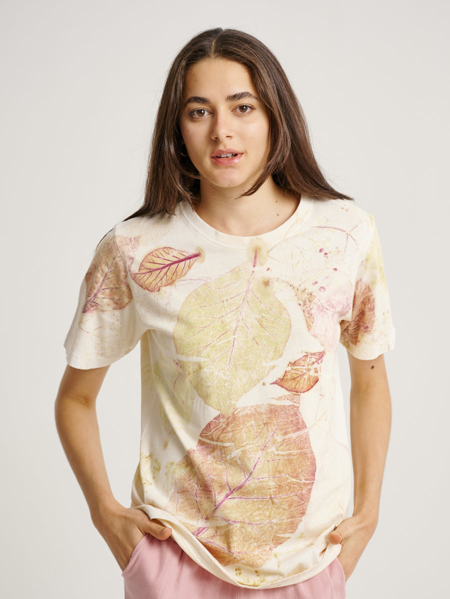 Jati Balance Pattern Eco Print Short Sleeves T-shirt