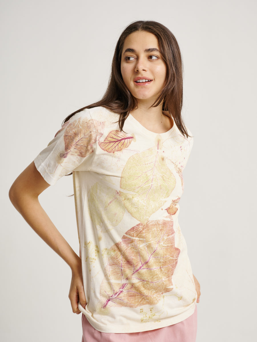 Jati Balance Pattern Eco Print Short Sleeves T-shirt