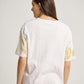 Brown Leaves Vine with Neckline Pattern Eco Print Short Sleeves T-shirt