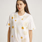 Flower Plant Scattered Pattern Eco Print Short Sleeves T-shirt