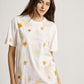 Flower Plant Scattered Pattern Eco Print Short Sleeves T-shirt
