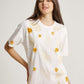 Flower Plant Scattered Pattern Eco Print Short Sleeves T-shirt