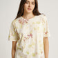 Jati Flower Plant Scattered Pattern Eco Print Short Sleeves T-shirt
