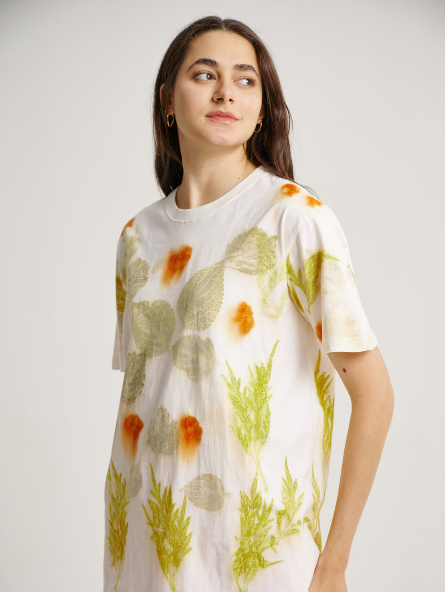 Ati-ati Plant Scattered Pattern Eco Print Short Sleeves T-shirt