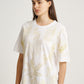 Minimal Eco Print Ferns Plant Feather Pattern Short Sleeves T-shirt
