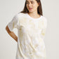 Minimal Eco Print Ferns Plant Feather Pattern Short Sleeves T-shirt