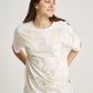 Minimal Eco Print Ferns Plant Feather Pattern Short Sleeves T-shirt