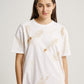 Minimal Eco Print Guava Plant Feather Pattern Short Sleeves T-shirt