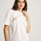 Minimal Eco Print Guava Plant Feather Pattern Short Sleeves T-shirt