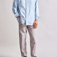 Light Grey Cotton Linen Mens' Relax Pants