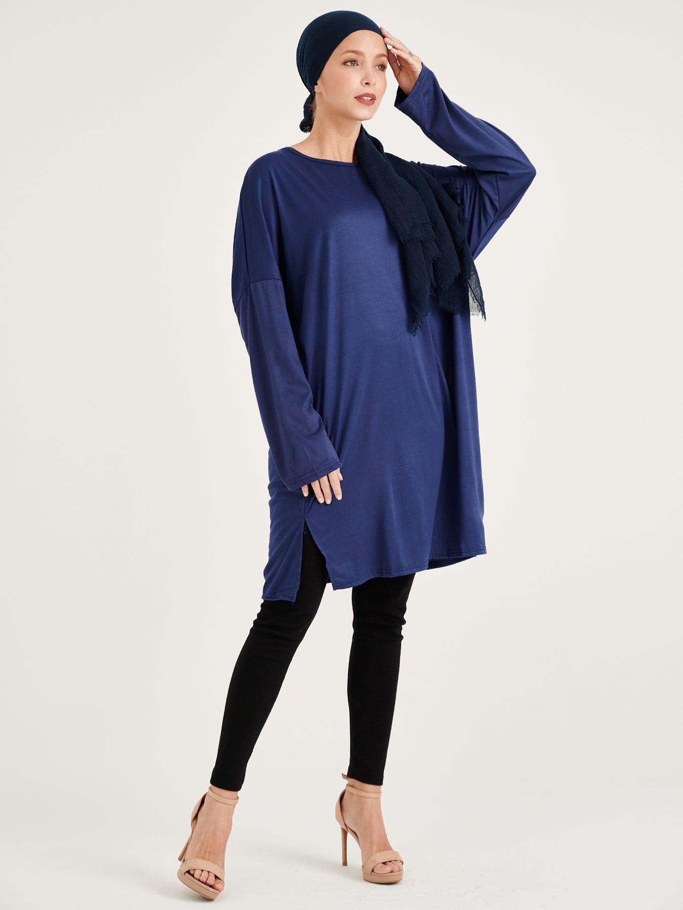 Navy Elya Long Sleeved Blouse