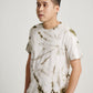 Green Tie Dye Ketapang Plant Whirl Pattern Men Short Sleeve T-shirt