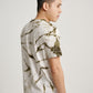 Green Tie Dye Ketapang Plant Whirl Pattern Men Short Sleeve T-shirt