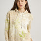 Abstract Ketapang and Lemuni Plant Scattered Pattern Eco Print Women Hoodie