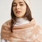 Pastel Brown Cempedak Motif Natural Dye Print Silk Scarf