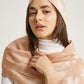 Pastel Brown Cempedak Motif Natural Dye Print Silk Scarf
