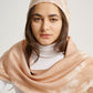 Pastel Brown Cempedak Motif Natural Dye Print Silk Scarf