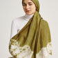 Army Green Ketapang Motif Natural Dye Print Silk Scarf