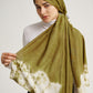 Army Green Ketapang Motif Natural Dye Print Silk Scarf