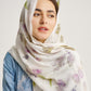 Pastel White Bagonia (Leaf) Motif Eco Print Silk Scarf