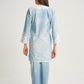 Pastel Blue Baju Kurung Tie Dye Indigo Plant Diamond Pattern