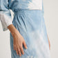 Pastel Blue Baju Kurung Tie Dye Indigo Plant Diamond Pattern