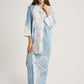 Pastel Blue Baju Kurung Tie Dye Indigo Plant Diamond Pattern